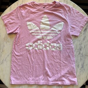 Adidas Kids Pink Logo Tee L 13-14